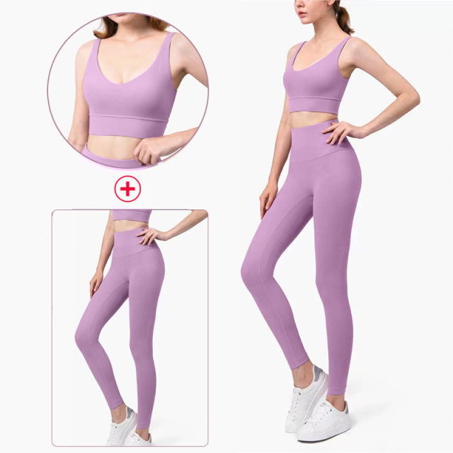 Solid High Waist Seamless Full Length Leggings