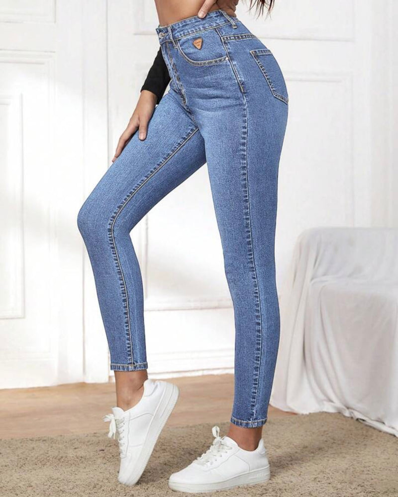 High Waist Slim Fit Jeans
