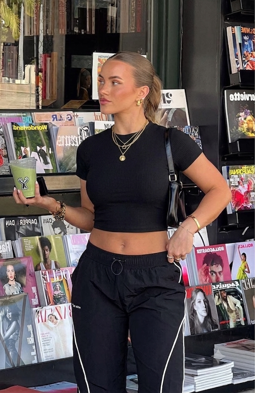 O Neck Knit Crop Top