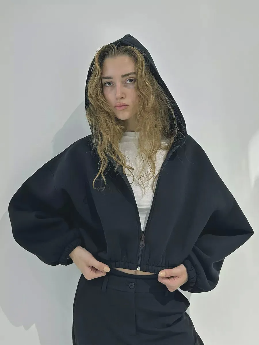 MIRABELLE Zip Crop Hoodie