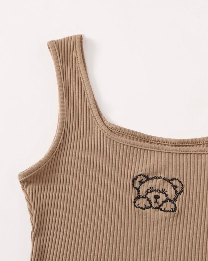 Bear Embroidery Tank Top