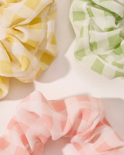 Plaid Pattern Scrunchies set (5pcs)