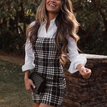 Evelyn plaid mini dress