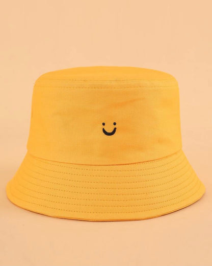 Smile Embroidery Bucket Hat
