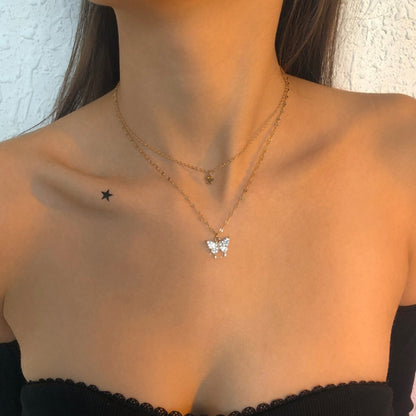 Butterfly Multilayered Necklace