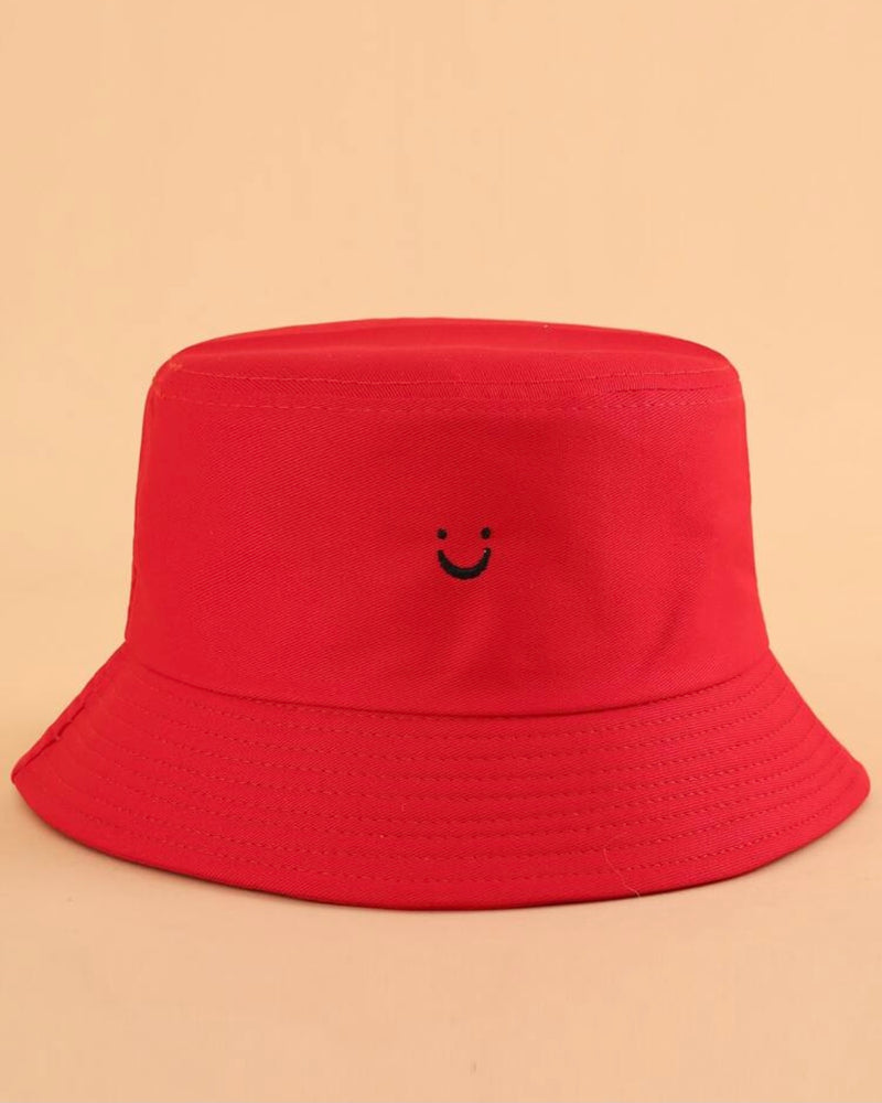 Smile Embroidery Bucket Hat