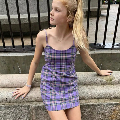 Plaid Sleeveless Dress