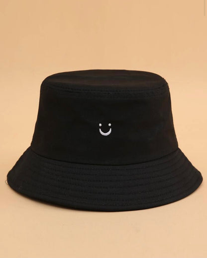 Smile Embroidery Bucket Hat