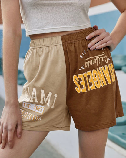 Graphic Two Tone Shorts