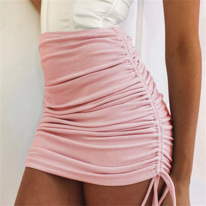 Rib knit Drawstring Skirt