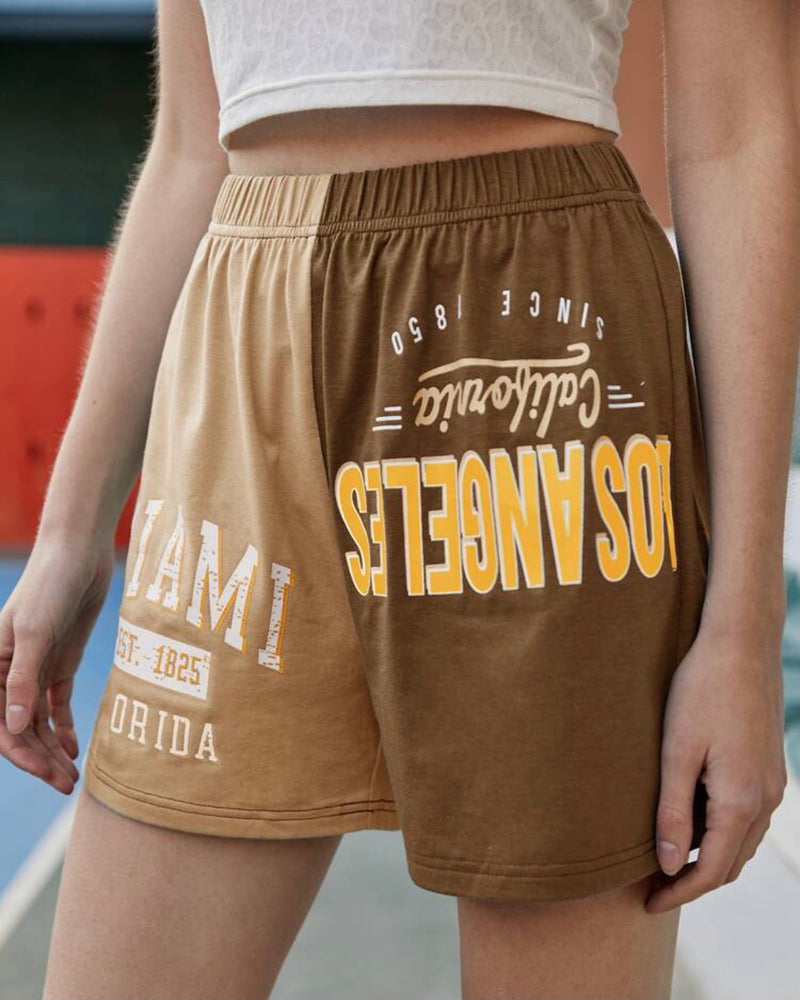 Graphic Two Tone Shorts