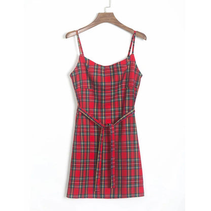 Plaid Sleeveless Dress