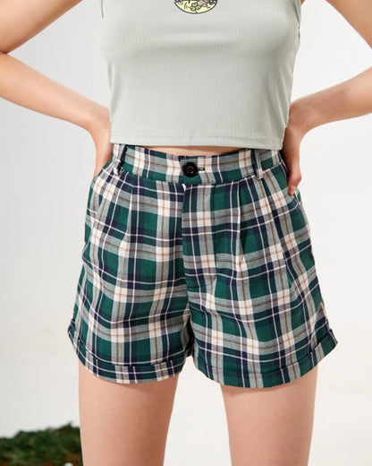Green Cuffed Shorts