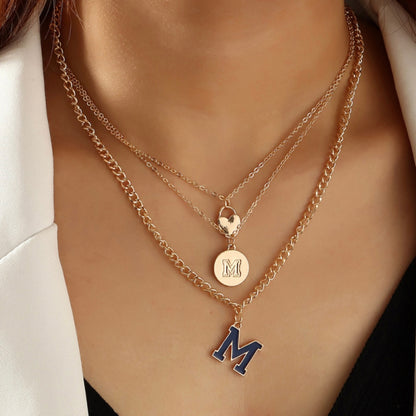 Letter M Necklace set