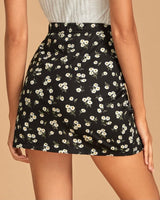 Daisy Floral Slit Skirt