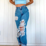 Lilian Hem Cut Out Jeans