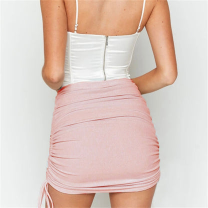 Rib knit Drawstring Skirt