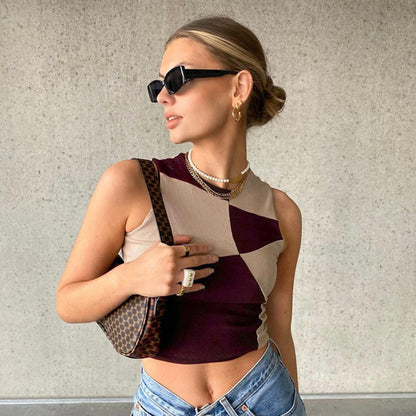 Colour Blocking Crop Top