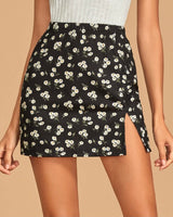 Daisy Floral Slit Skirt