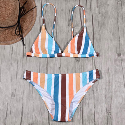 Stripe Two Pieces Swimsuit