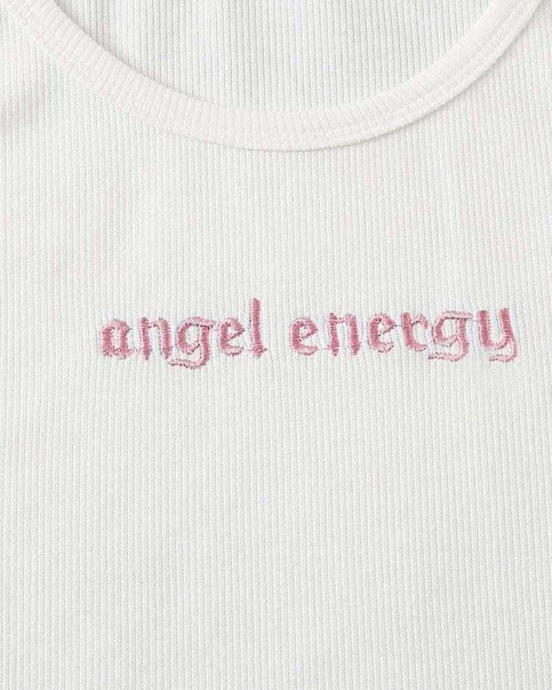 Angel energy embroidered tank top