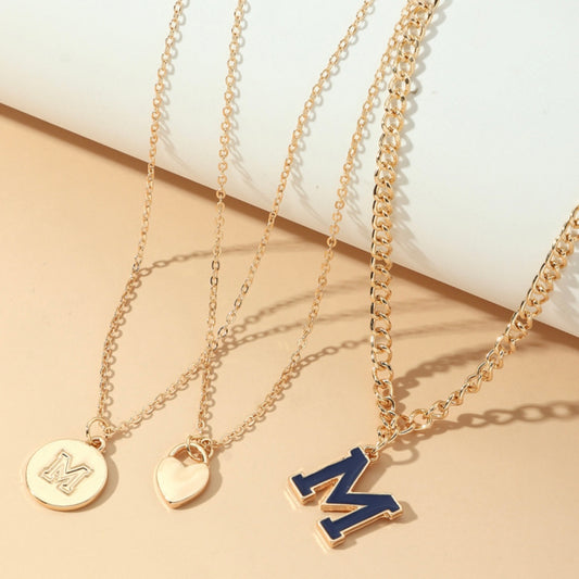 Letter M Necklace set
