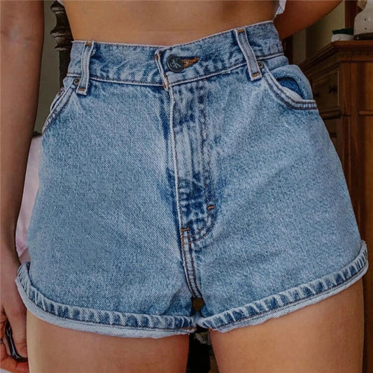 Sun Flowers Printed Denim Shorts