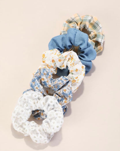 Floral Scrunchies set