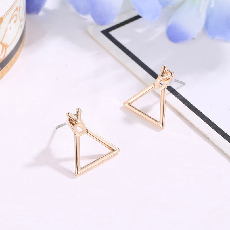 Geometric Hollow Alloy Stud Earrings