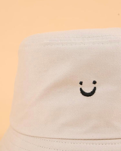 Smile Embroidery Bucket Hat