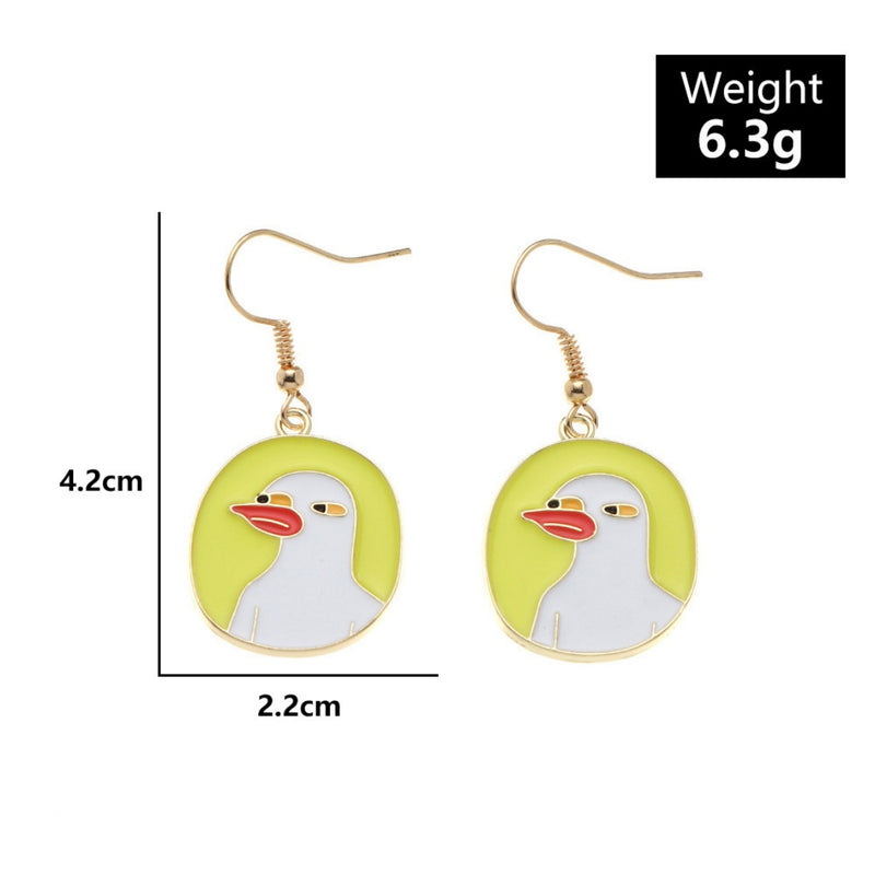 Annoying duck earrings