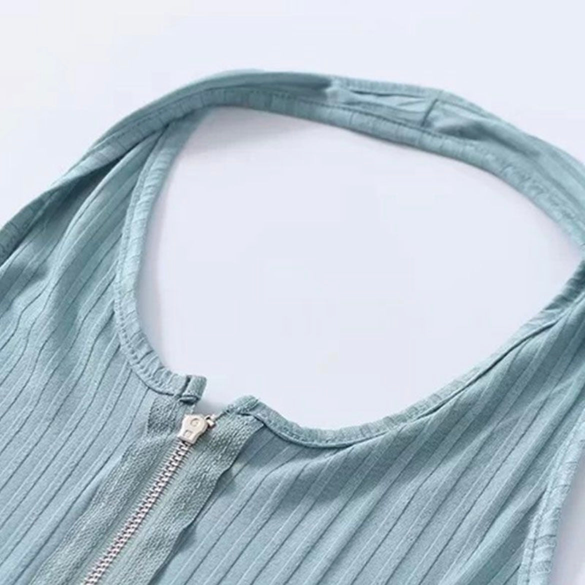 Stella Halter Zipper Top