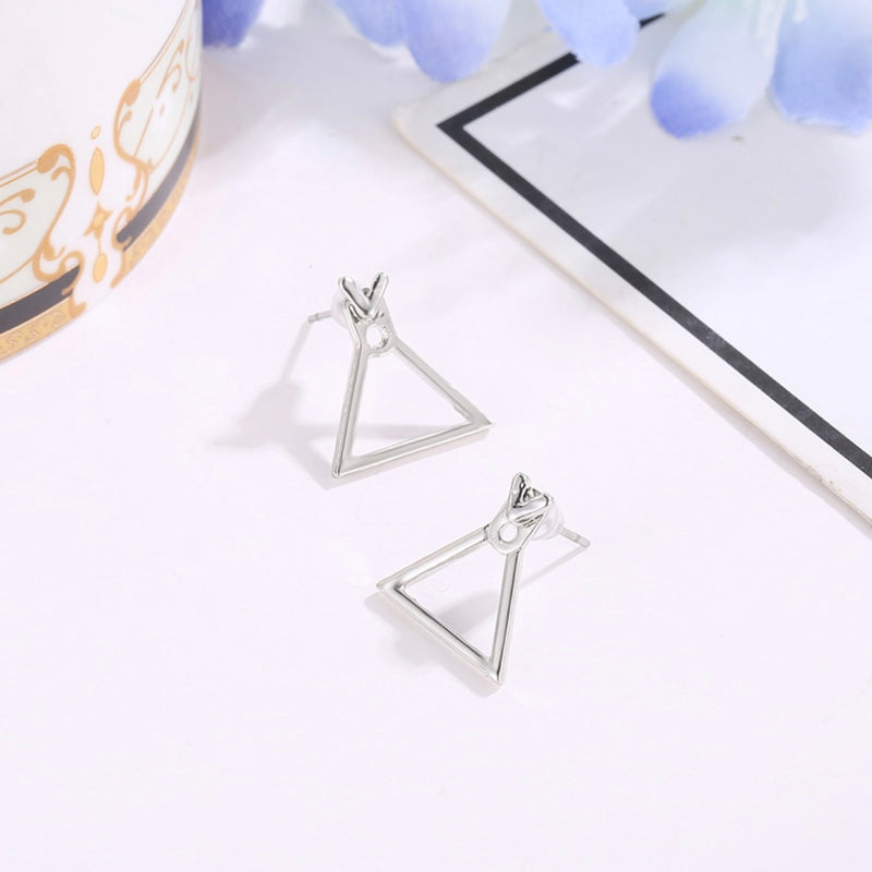 Geometric Hollow Alloy Stud Earrings
