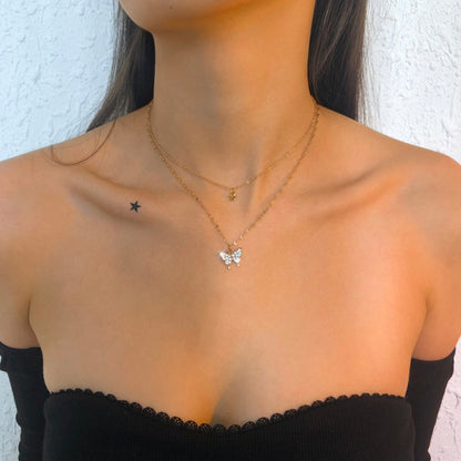 Butterfly Multilayered Necklace