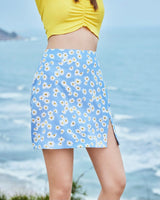 Baby Blue Daisy Split Skirt