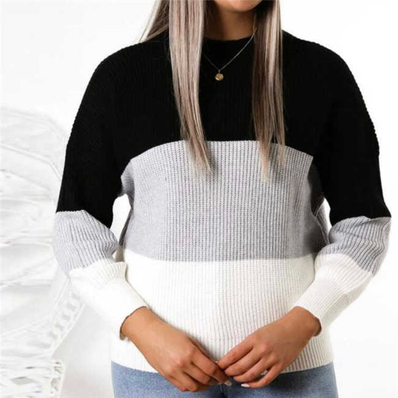 Contrast Long Sleeve Sweater