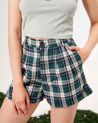 Green Cuffed Shorts