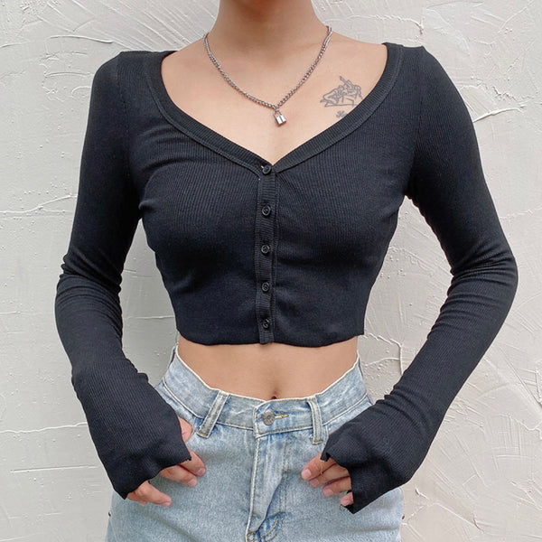 Leah Long Sleeve Crop Top