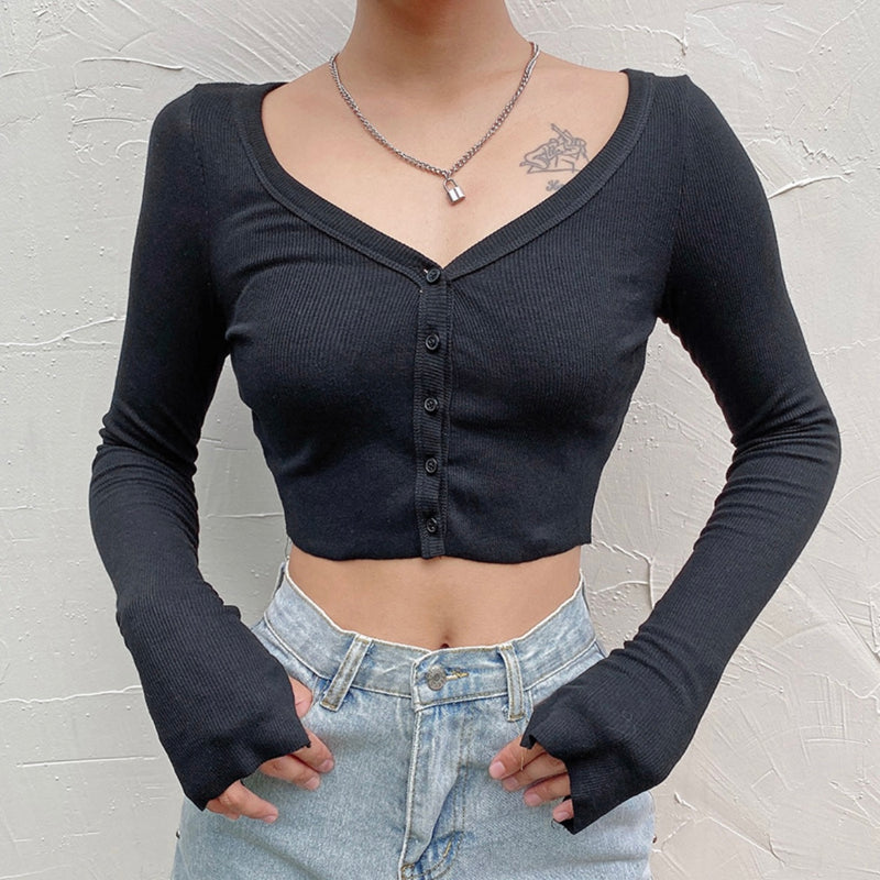 Leah Long Sleeve Crop Top