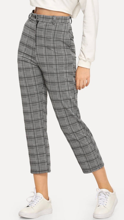 Plaid Button Pants