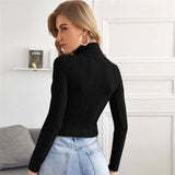 Turtle Neck Knitted Long Sleeve Top