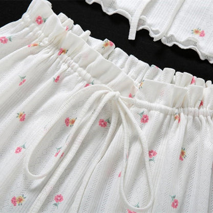 Floral Ruffled Two Piece Set
