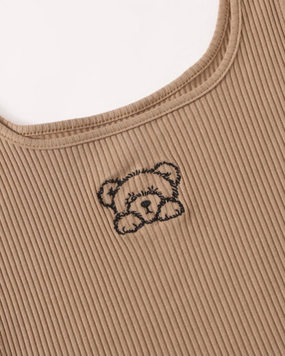 Bear Embroidery Tank Top