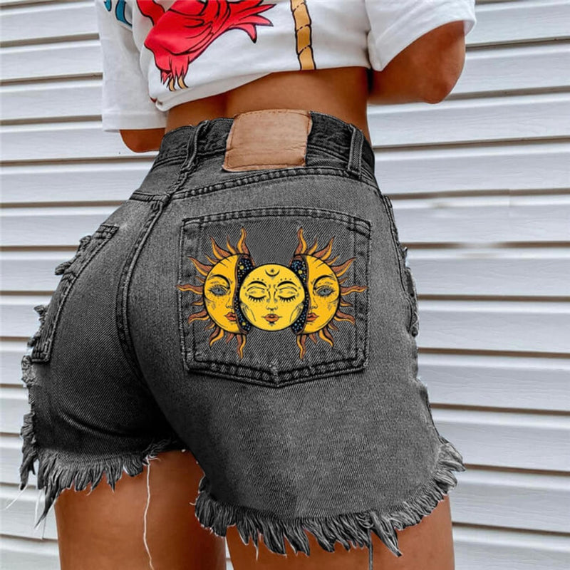 Sun and Moon Denim Shorts
