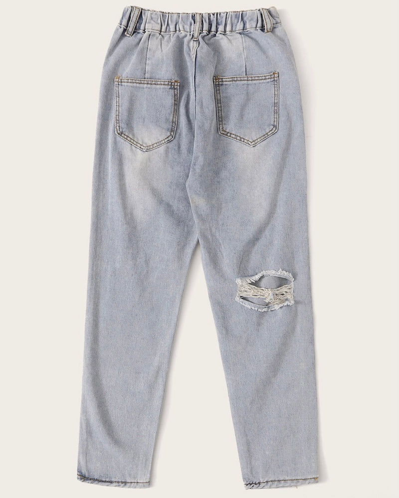 Ripped Light Blue Mom Jeans