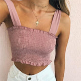 Bow Tie Strap Ruched tank Top