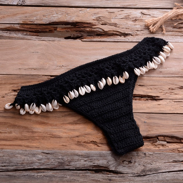 Shells Tassel Knitted Crochet Swimsuit