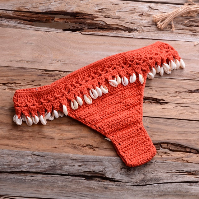 Shells Tassel Knitted Crochet Swimsuit