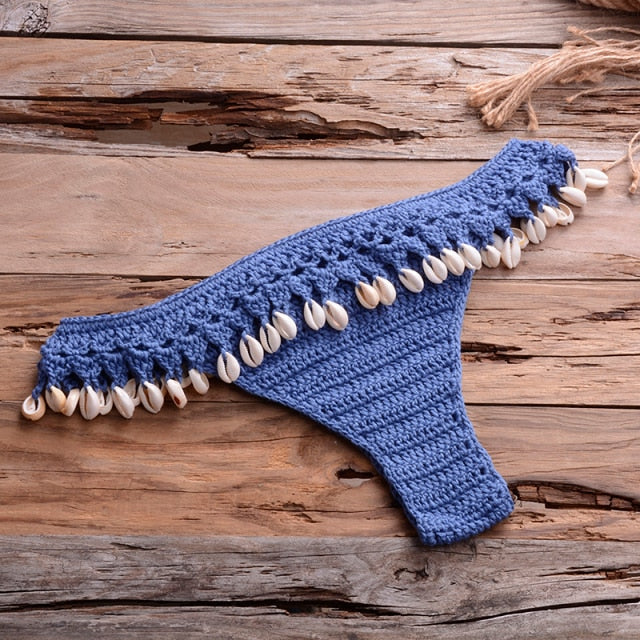 Shells Tassel Knitted Crochet Swimsuit