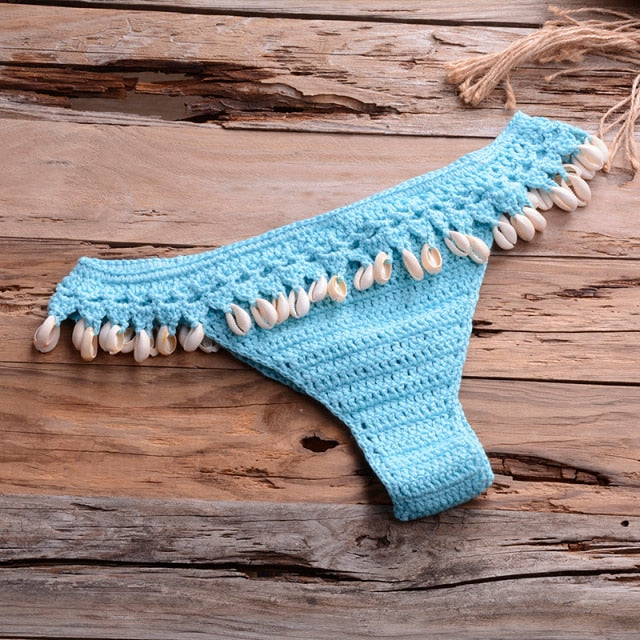 Shells Tassel Knitted Crochet Swimsuit